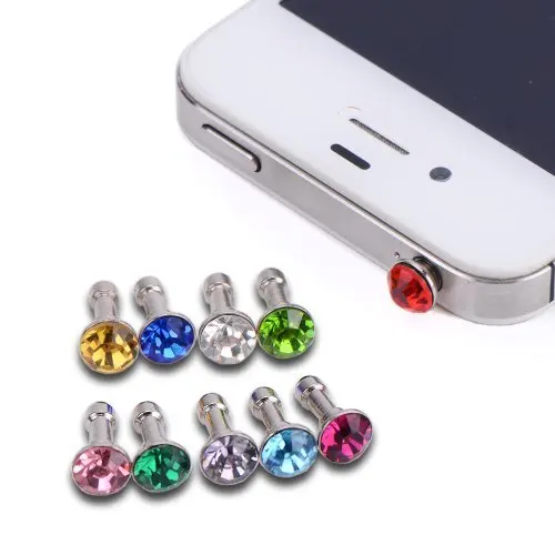 Diamond Dust Plug Universal 3.5mm Cell Phone Earphone Plug For iPhone 6