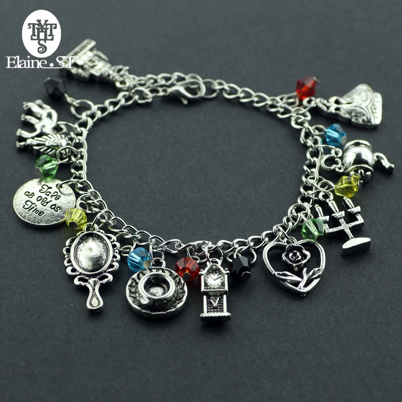 filme beleza e besta nota musical charm bracelet bangle peixe remo