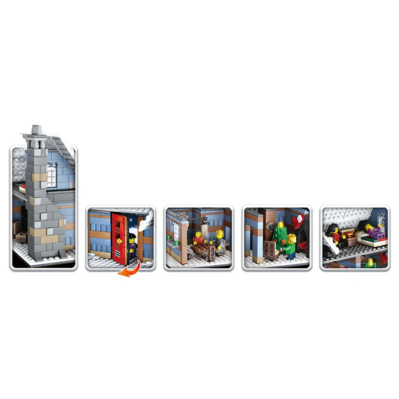 

ABS Building Blocks Christmas Village Building Educational Intelligent Interactive Ability 3D Developmental Interactive