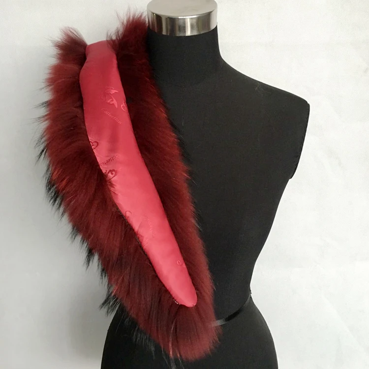 JKP пальто с воротником из натурального меха енота, женский шарф с воротником из натурального меха енота, винно-Красный Модный шарф для женщин