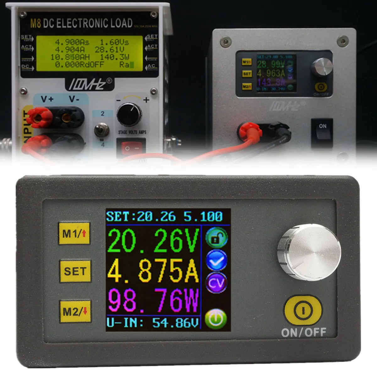 

DP 50V 5A Constant Voltage Programmable Step-down Digital Power Supply Module Screen Size 28x26mm Product Size 79x43x46mm
