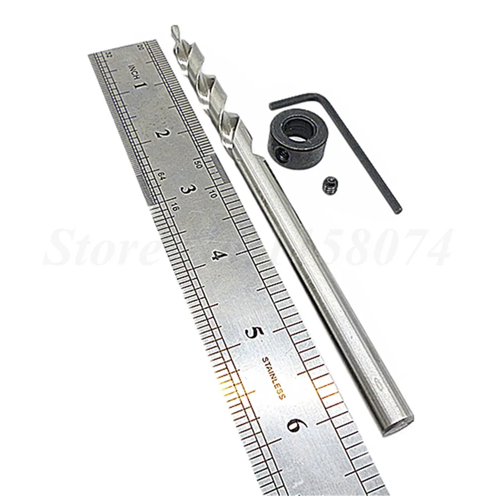 Woodworking Twist Step Drill Bit Stop Collar + Wrench For Manual Pocket Hole