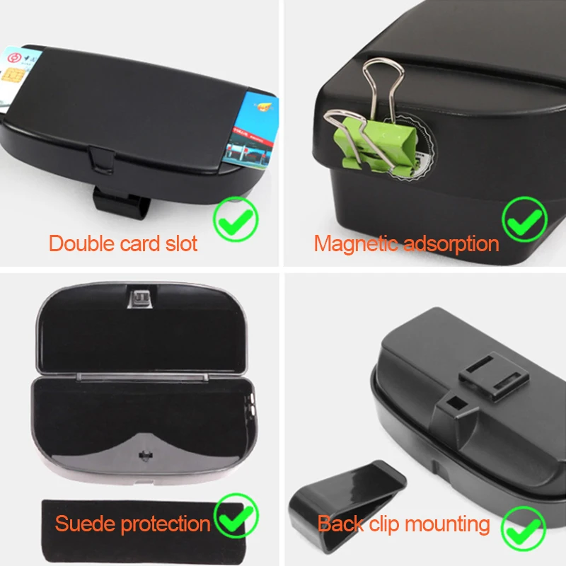 Porte-lunettes de soleil pour la voiture Voiture Auto Sun Visor Point Pocket Organisateur Organisateur Poche Sac Verres Lunettes De Stockage Lunettes de soleil Porte-voiture Accessoires de voiture