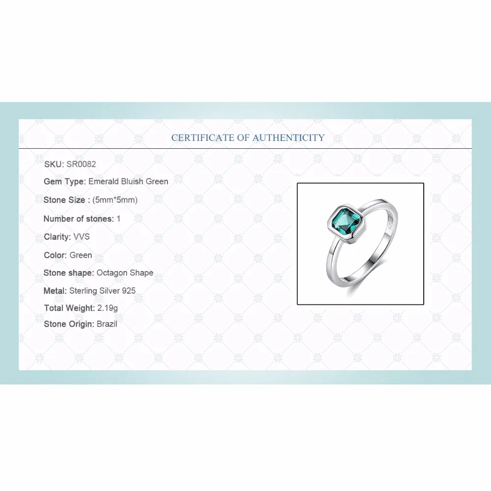 CZCITY 925 пробы серебряные обручальные кольца для женщин 4 мм* 4 мм квадратный изумруд драгоценный камень обещание обручальное кольцо Anel Feminino SR0082