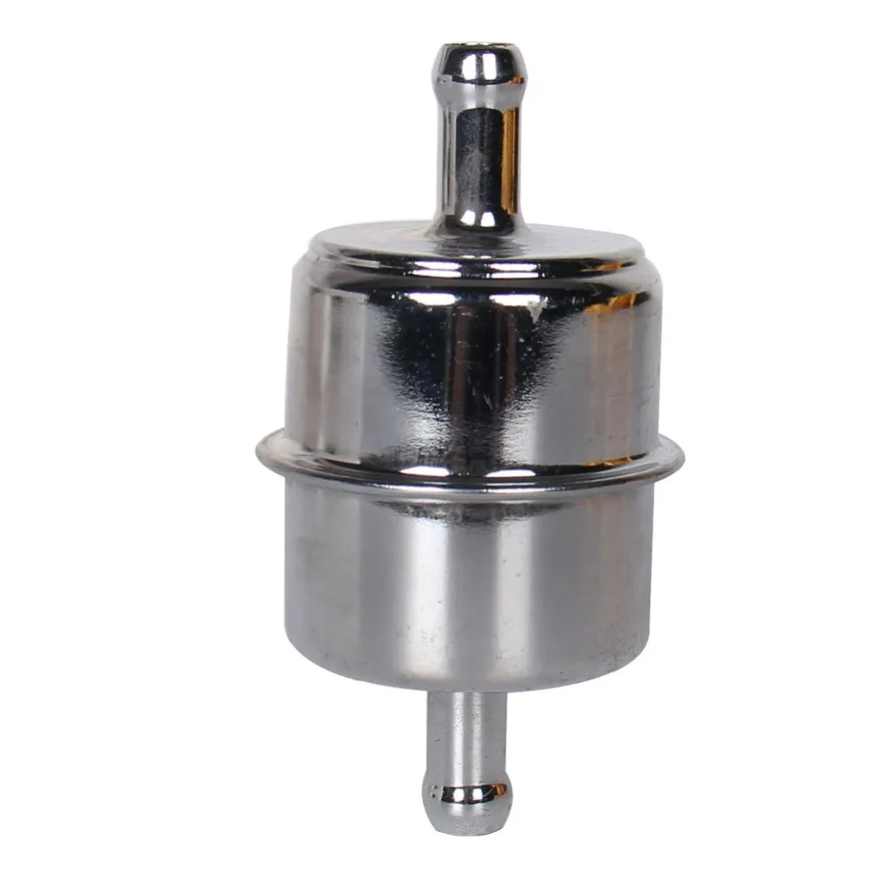 CarBole High Performance 9746 Chrome Plated Fuel filter Canister Fits 3/8 Inch Hose For Chevy For Ford Mopar