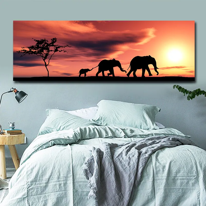 Printed Modern African Style Landscape Oil Painting On Canvas One Piece Wall Picture Art For Bedroom Room Quadro Home Decor