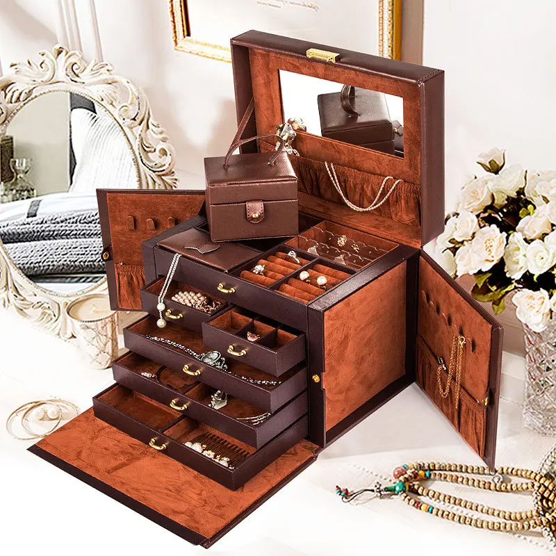 Super Luxury Exquisite Jewelry Makeup Box to Send Large Capacity ...