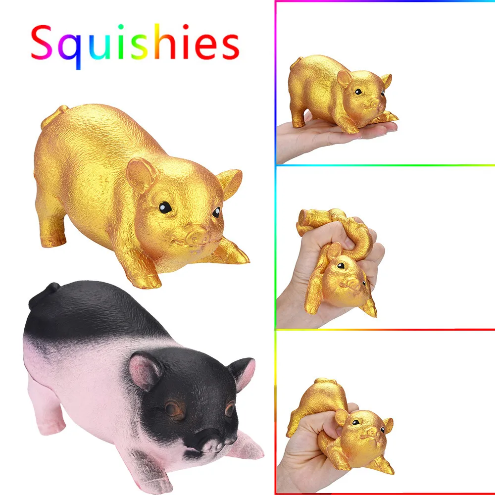 

Golden Pig Scented Squishies Slow Rising Kids Toys Stress Relief Toy Hop Props scuishies blanditos toys for children 2018