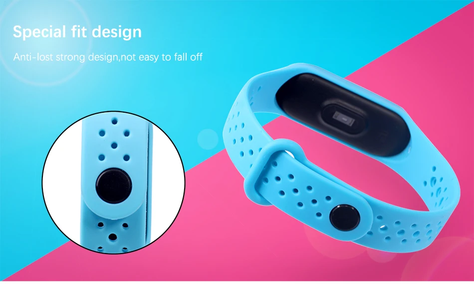 BOORUI for xiaomi miband 3 strap sports mi band 3 accessories breathable m3 wrist strap Smart Electronics Wearable Devices