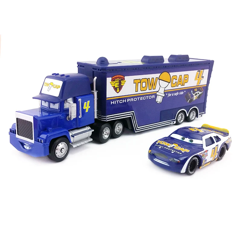 Disney Pixar Cars 2 шт./компл. Lightning McQueen Mack Uncle Truck The King Чико Хикс модель игрушечной машины 1:55 Свободные Новые дети мальчик подарок - Цвет: No.4 Mack Set