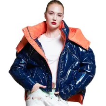 Зимний женский пуховик Женская глянцевая ткань плюс размер уплотненный с капюшоном пуховик женский натуральный зимний пальто оптом