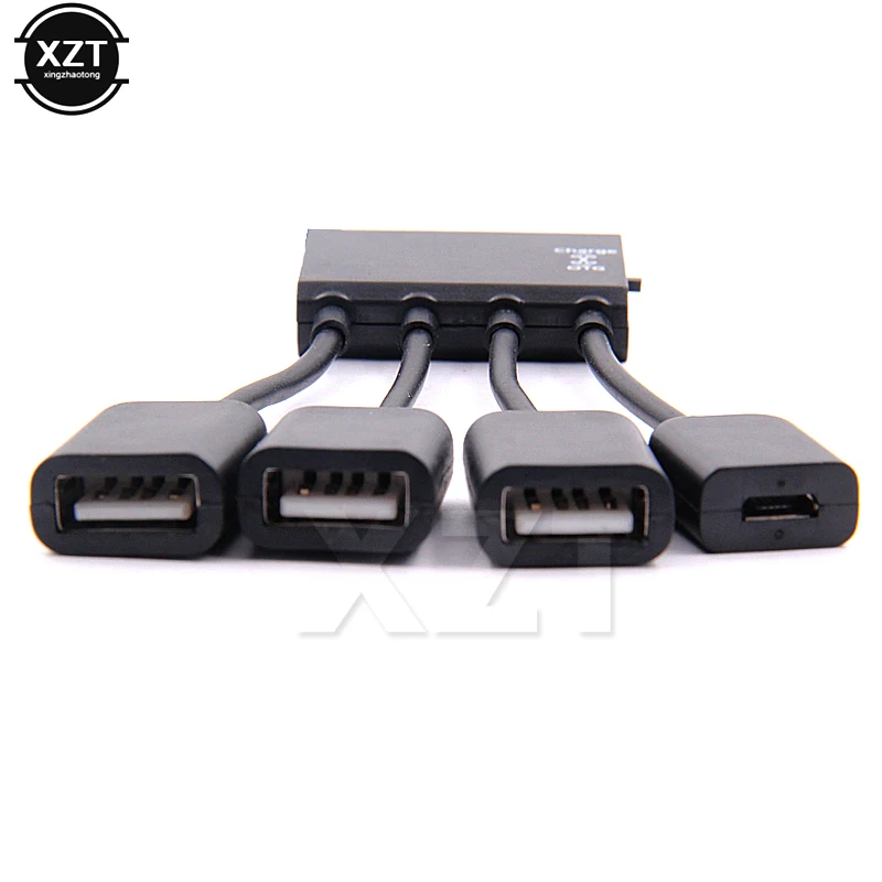 2018 1 шт. черный новый 4 портовый микро USB кабель OTG Hub Кабельный соединитель Spliter для