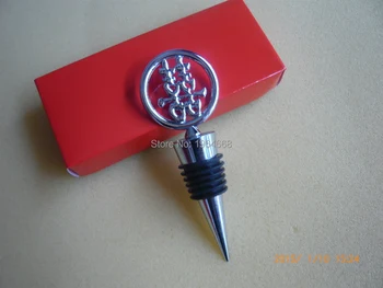 

Free Shipping Double Happiness Bottle Stopper in Asian theme Gift Box 100pcs/lot Wedding Souvenirs Dinnerware, Dinnerware Sets