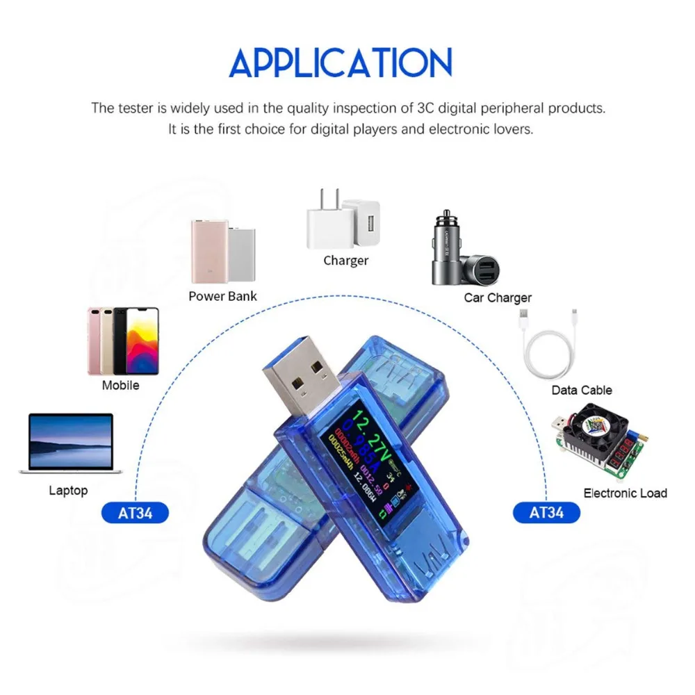 USB 3,0 цветной ЖК-Вольтметр Амперметр Напряжение измеритель тока мультиметр Зарядка батареи банк питания USB Тестер