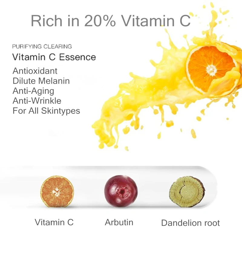 Dimollaure Vitamin C Serum Remove Acne Pimples Anti Aging Whitening Moisturzing Face Care Hyaluronic acid Essence Dimollaure Vitamin C Serum Remove Acne Pimples Anti Aging Whitening Moisturzing Face Care Hyaluronic acid Essence