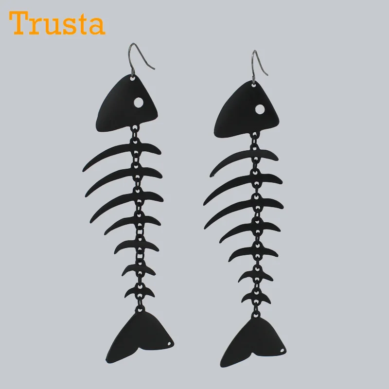 Trusta 2018 новые женские модные черные ювелирные изделия Уникальные рыбные кости 4 2
