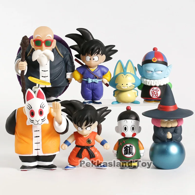 4 шт./лот Dragon Ball Гоку Мастер Роши Gohan версии мини ПВХ фигурку Коллекция модель игрушки для детей подарок