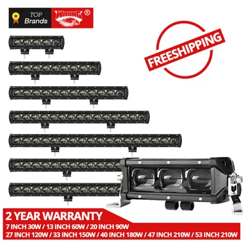 

6D Lens Single Row Led Light Bar Car for 4WD Lada niva 4x4 ATV Trailer LED Driving Light for Offroad Trucks 30W 60W 120W 210W