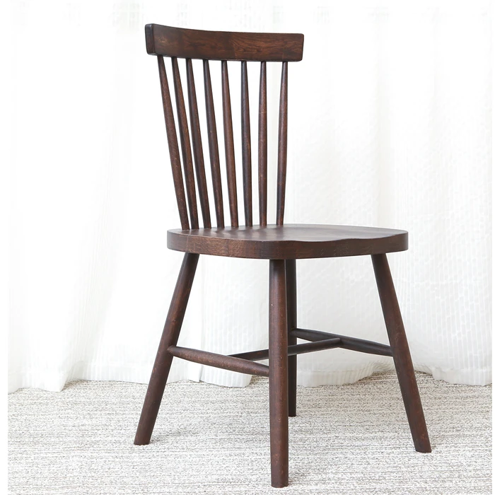 Wenshayi Полный Твердый деревянный стул белый дуб Северный стул современный простой бревенчатый цвет черный орех задний стул