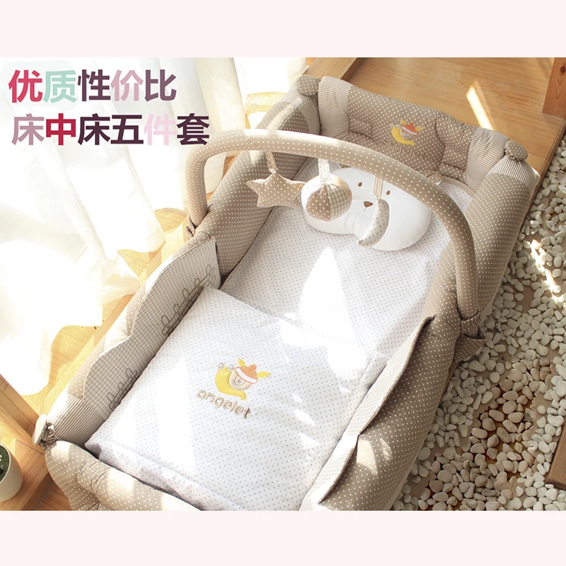 

2019 new 0-4 years old crib cloth bed in the bed cute bb bed multi-function foldable 3kg portable baby game mattress