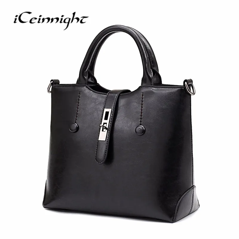 

iCeinnight 2017 New Women Bag Female Bucket Handbags Fashion Quality PU Shoulder bag Casual Solid Messenger Luxury Design Totes
