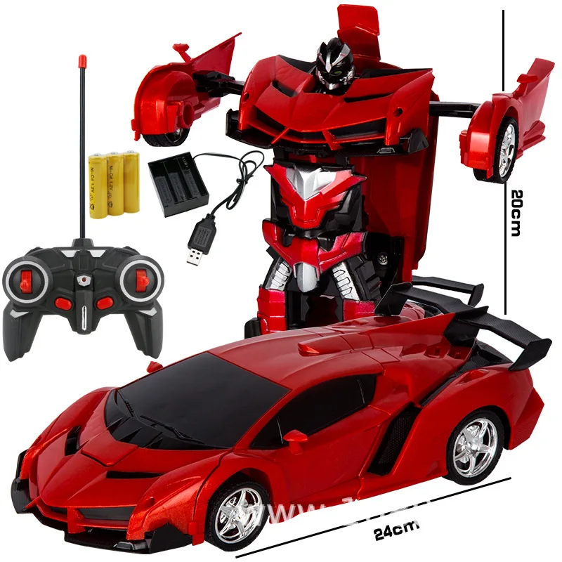 Rc Transformer 2 in 1 RC Car Driving Sports Cars drive Transformation Robots Models Remote Control Car RC Fighting Toy Gift