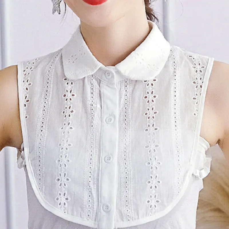 

lady shirt collars openwork detachable hollow all match white fake collar cotton blending
