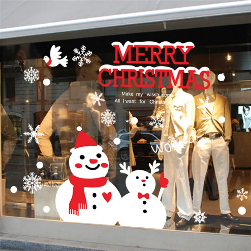 

Merry Christmas Xmas PVC Removable Display Window Showcase Decor Wall Stickers Wholesales Free Shipping 4RC02
