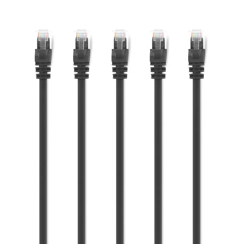 Черный цвет Cat5e короткий Ethernet патч-кабель 5 футов 1 м UTP RJ45 компьютер LAN сетевой шнур