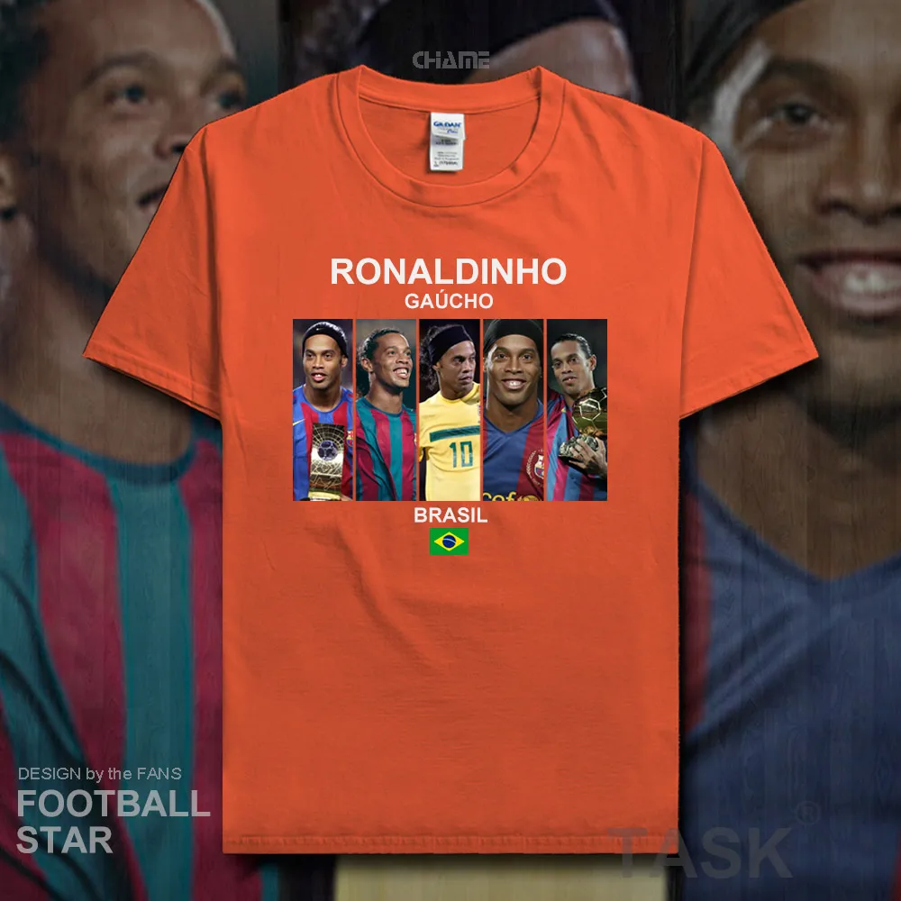 

Ronaldinho Gaucho t shirt 2018 jerseys Brazil footballer star tshirt cotton fitness The fans t-shirts clothes casual summer 20