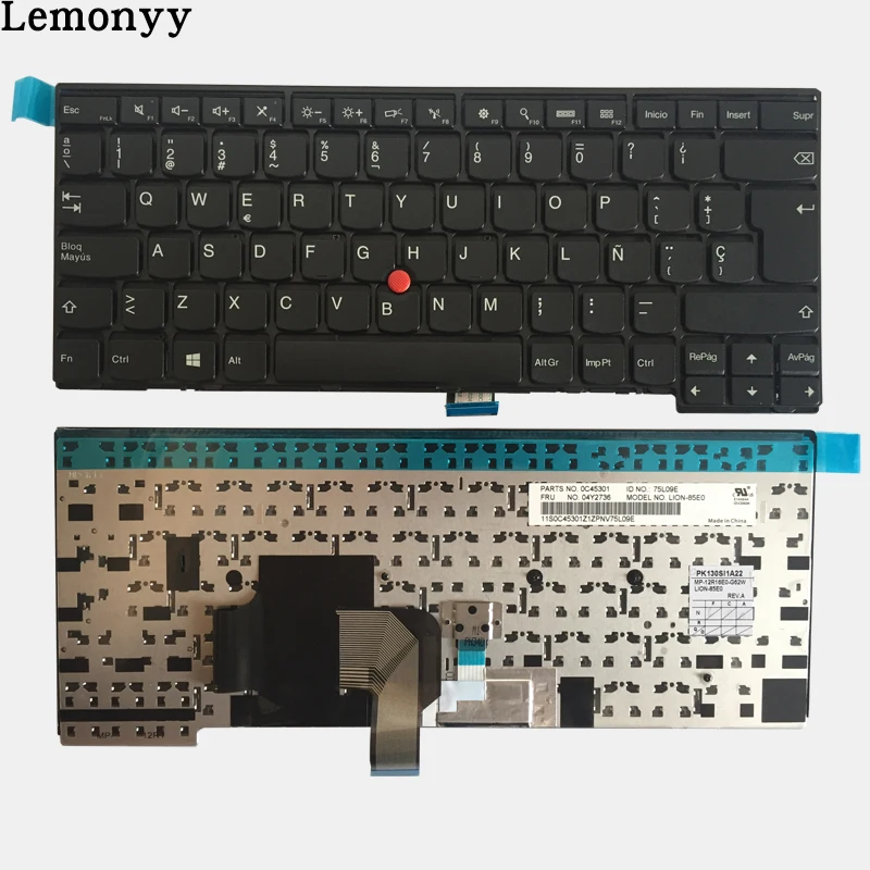 Испанский/SP Клавиатура для ноутбука LENOVO THINKPAD L440 L450 L460 T431 T431S T440 T440P T440S T450 T450S E431 E440 04Y2736