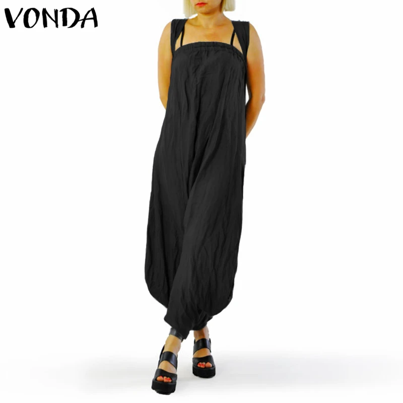 VONDA комбинезон женские комбинезон лето для беременных Sexy Гарем Штаны Брюки Повседневное женский костюм пляжного типа больших размеров Комбинезоны Одежда для беременных