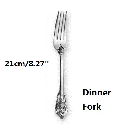 Роскошный Золотой столовый набор, 1 шт., винтажные западные Позолоченные столовые приборы, нож из нержавеющей стали, вилка, серебряные столовые приборы, кухонные столовые приборы - Цвет: 21cm Dinner Fork
