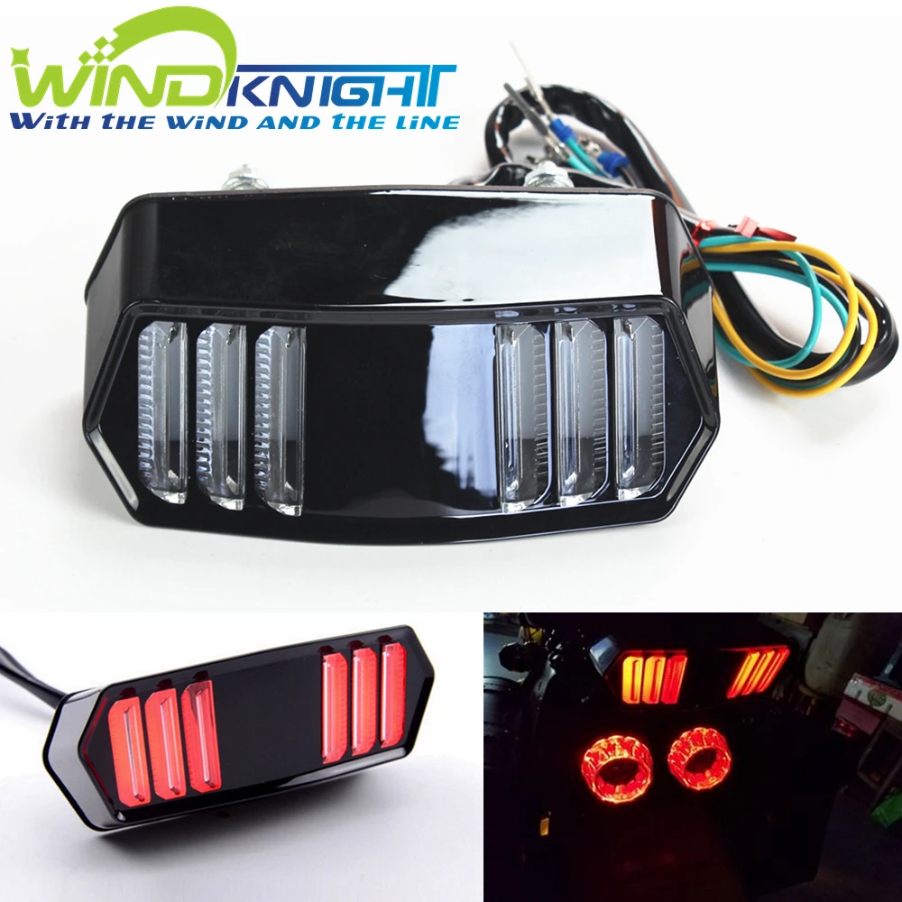 Motorcycle LED Tail Light Turn Signal Running Brake Stop Indicators