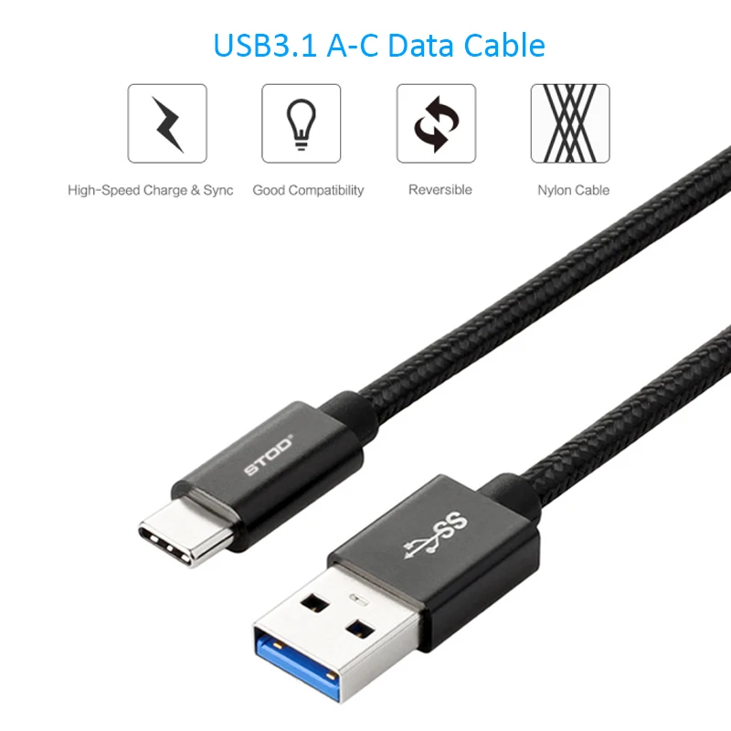 Кабель STOD USB 3,0 type-C для быстрой зарядки USB C, 3 А, 5 Гбит/с, для samsung Galaxy S8, S9, huawei, P20, Mi, 9, Oneplus, LG, G8, USB-C, провод