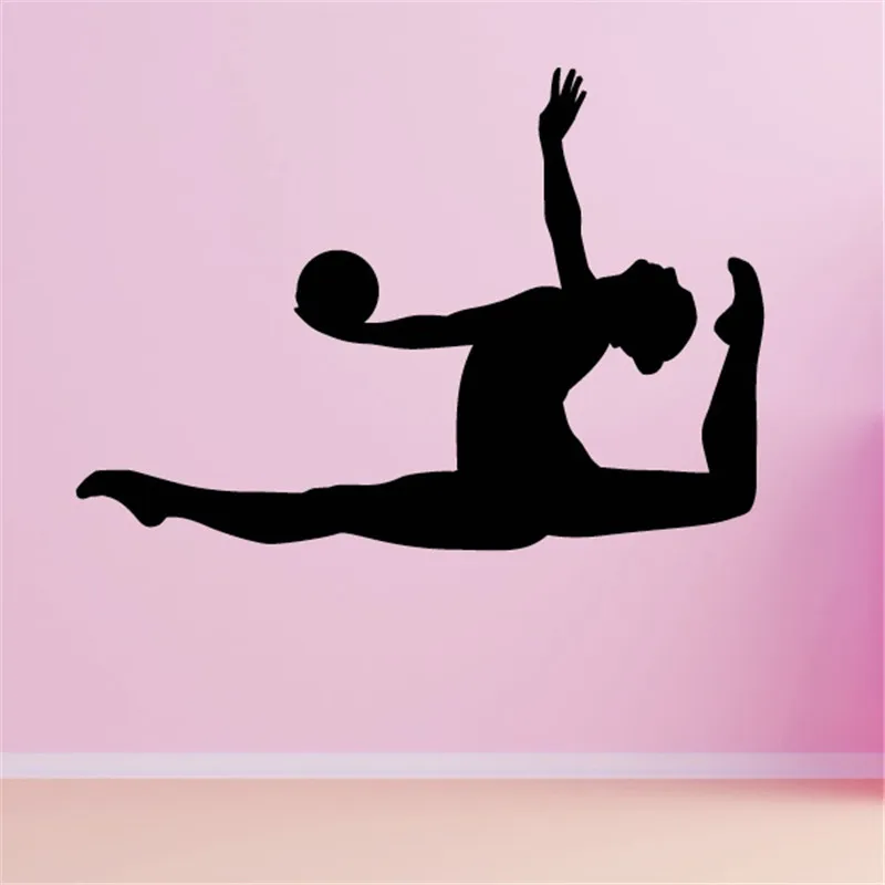 Rhythmic Gymnastics Ball Leap Wall Sticker Sport Wall Decals For Boys