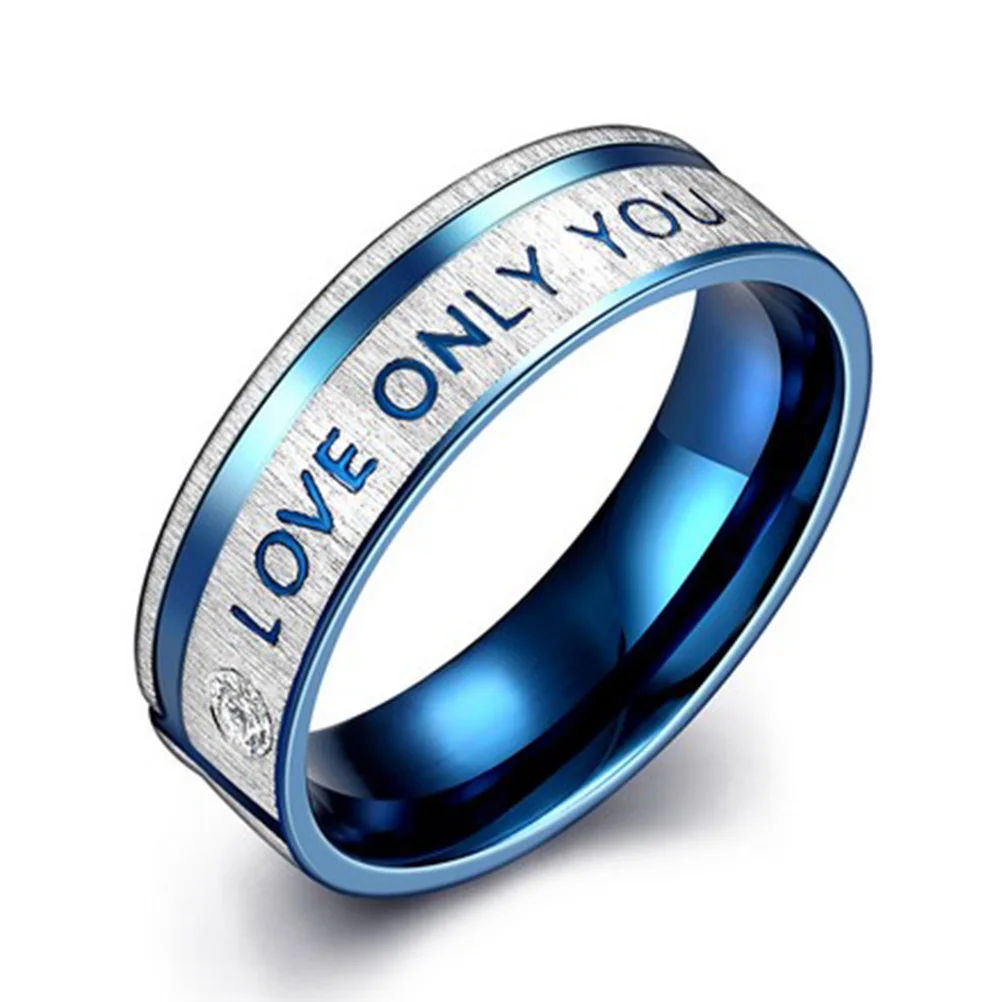 Titanium Steel Ring Eternity Love Only You Lover Promise Ring For