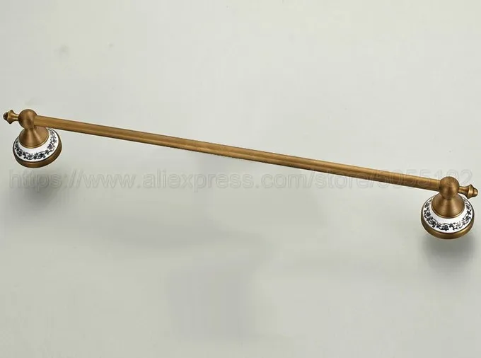 Towel Bars Antique Brass Bathroom Shelf Towel Holder Hanger Towel Single Rail Wall Bathroom Accessories Towel Rack zba402