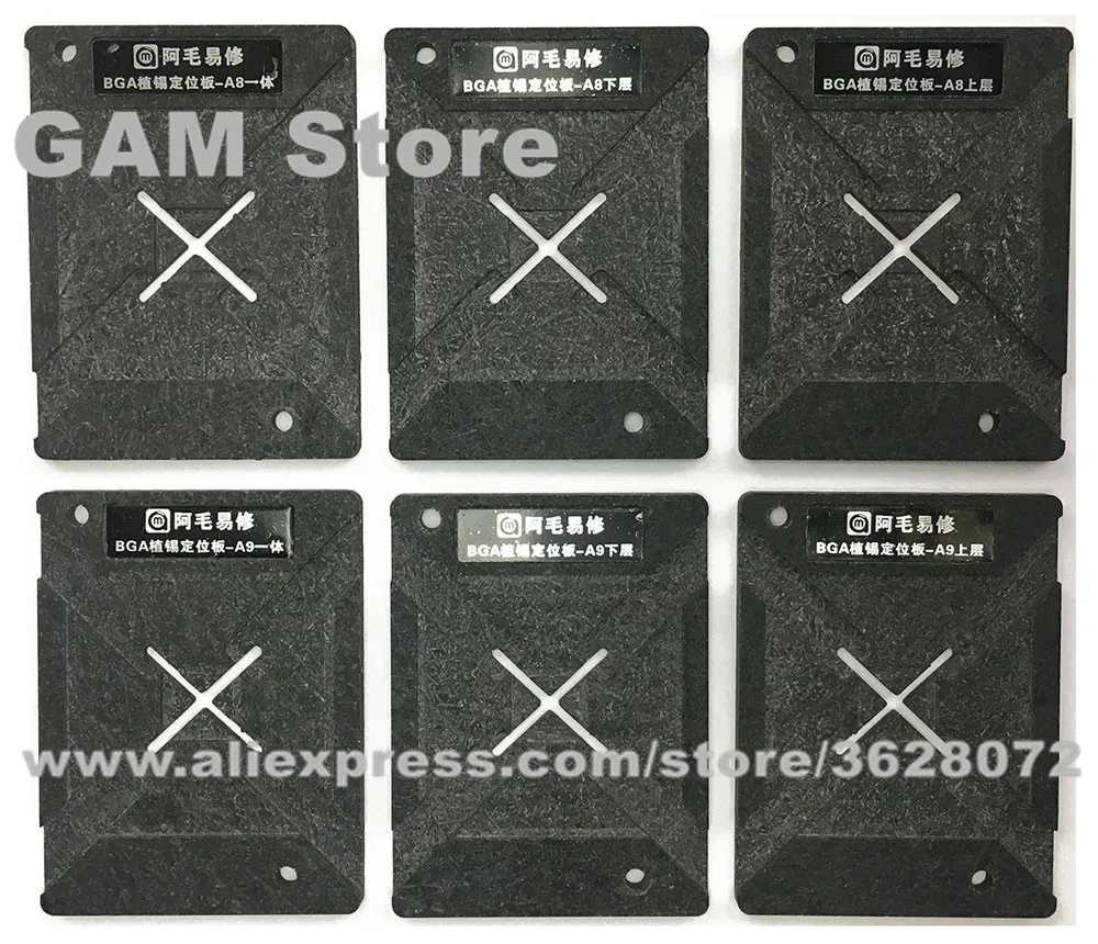 

A8 A9 A10 CPU RAM Magnetic BGA Plant Tin For iPhone 6 6S 7 6plus 6SP 7Plus Fix Position Steel Mesh Reballing Base 6pcs/set