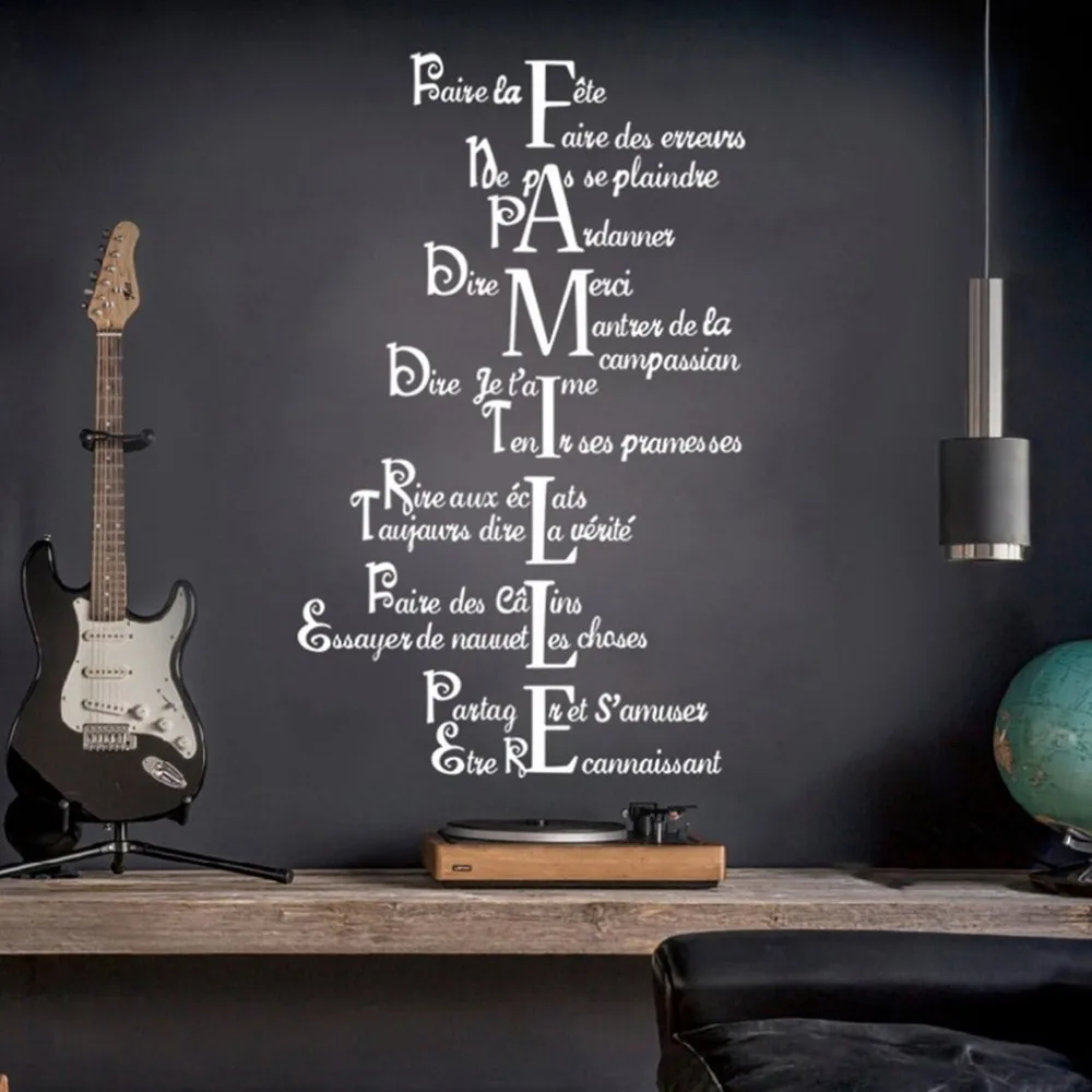 French family motto Sticker Restaurant Kitchen Removable Vinyl Wall Stickers DIY Home Decor Waterproof Wallpaper French family motto Sticker Restaurant Kitchen Removable Vinyl Wall Stickers DIY Home Decor Waterproof Wallpaper