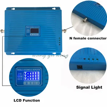 

2G 3G 4G signal repeater GSM 900 WCDMA 2100 DCS 1800 Tri Band Mobile Phone Signal Booster 65dB Cellular Repeater 3G 4G Amplifier