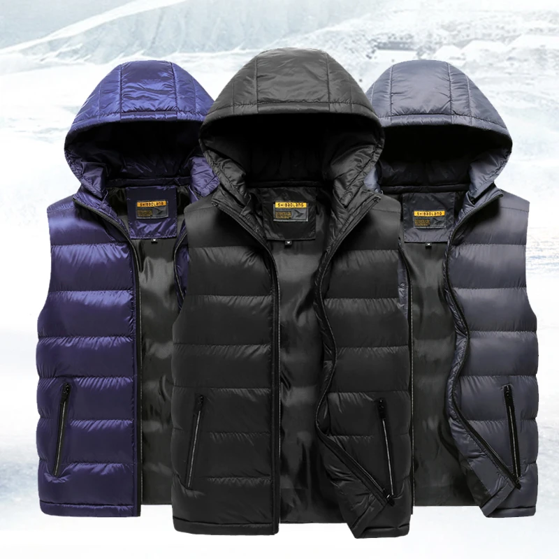 

2019 new winter men's 100% white duck down vest portable ultra light sleeveless jacket men's portable vest