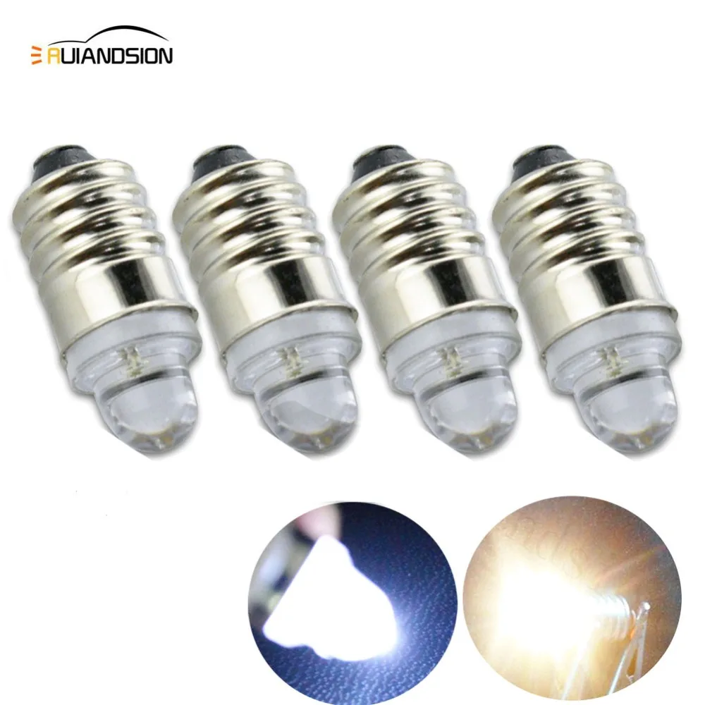 

4pcs/lot High quality DC3V Signal E10 LED Indicator 3v lights bulbs lamps E10 20lm Warm White Pure White