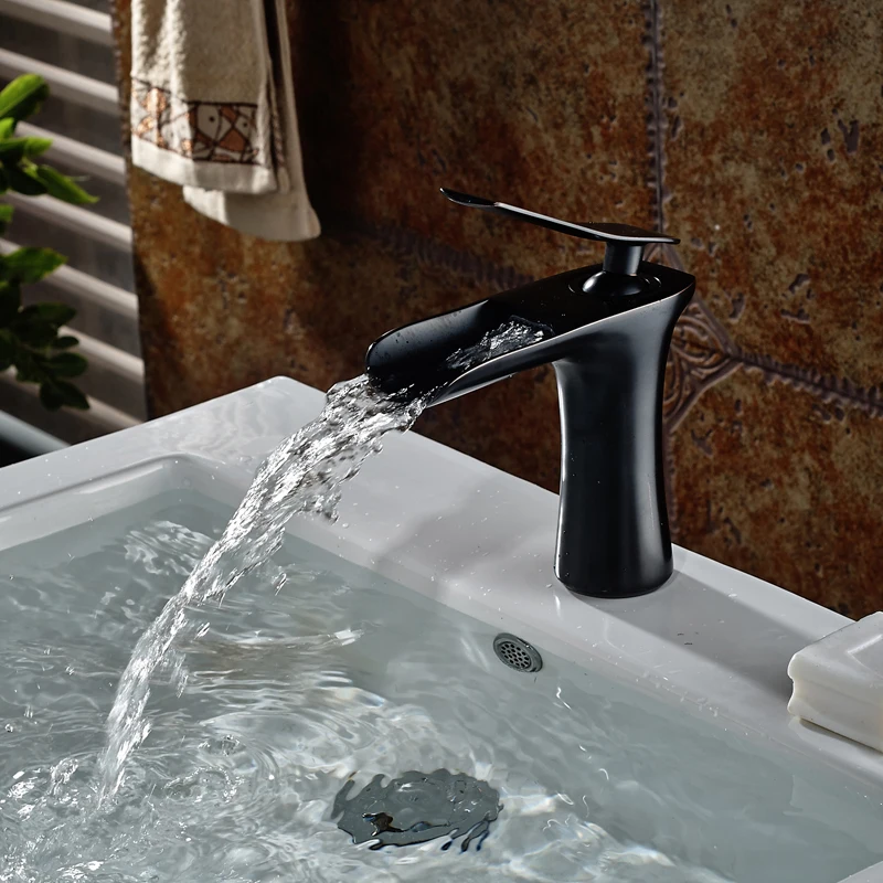 

Oil Rubbed Bronze Deck Mounted Single Hole Bathroom Sink Fuacet