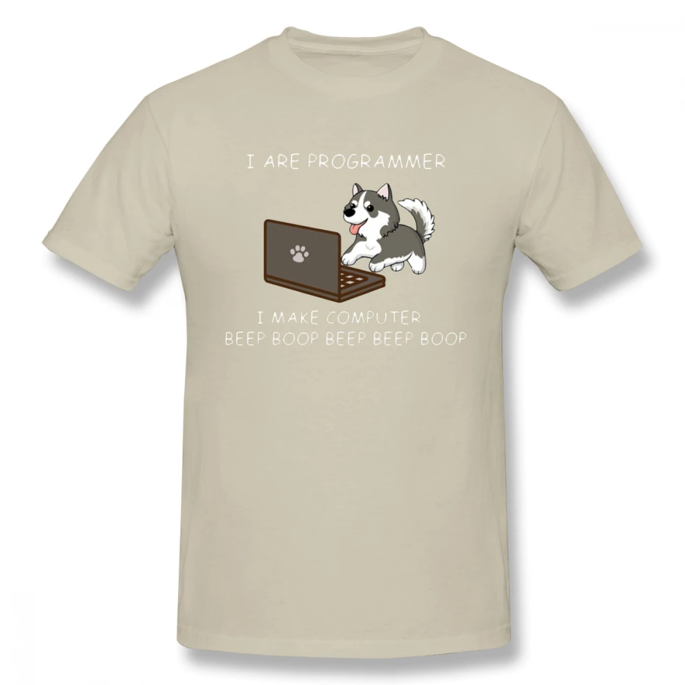 Мужская футболка с надписью «I Am Programmer I Make Computer Beep Boop Husky», новинка, Homme Guy, 4XL, 5XL, 6XL, хлопковые футболки с круглым вырезом и короткими рукавами для мальчиков - Цвет: Хаки