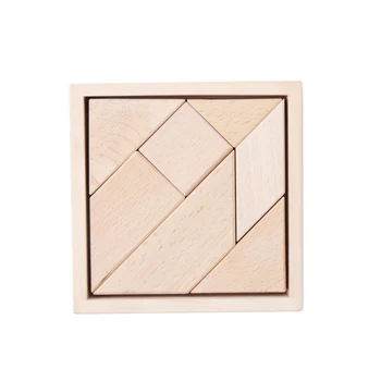 

Chanycore Baby Learning Educational Wooden Toys Puzzle Jigsaw Tangram Shape Frame 14cm Matching Enlightenment Kids Gifts 4086