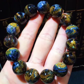 

15.2mm Natural Blue Pietersite Bracelet From Namibia Gemstone Round Beads Stretch Healing Anniversary Gift AAAAA Drop Shipping
