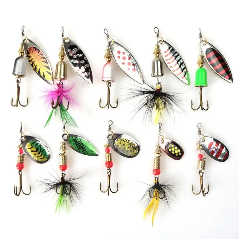 

10pcs Spiner Sequins Fishing Lures Paillette Artificial Swimbait with Treble Hook for Carp Fishing Tackle Accessories Fake Lure