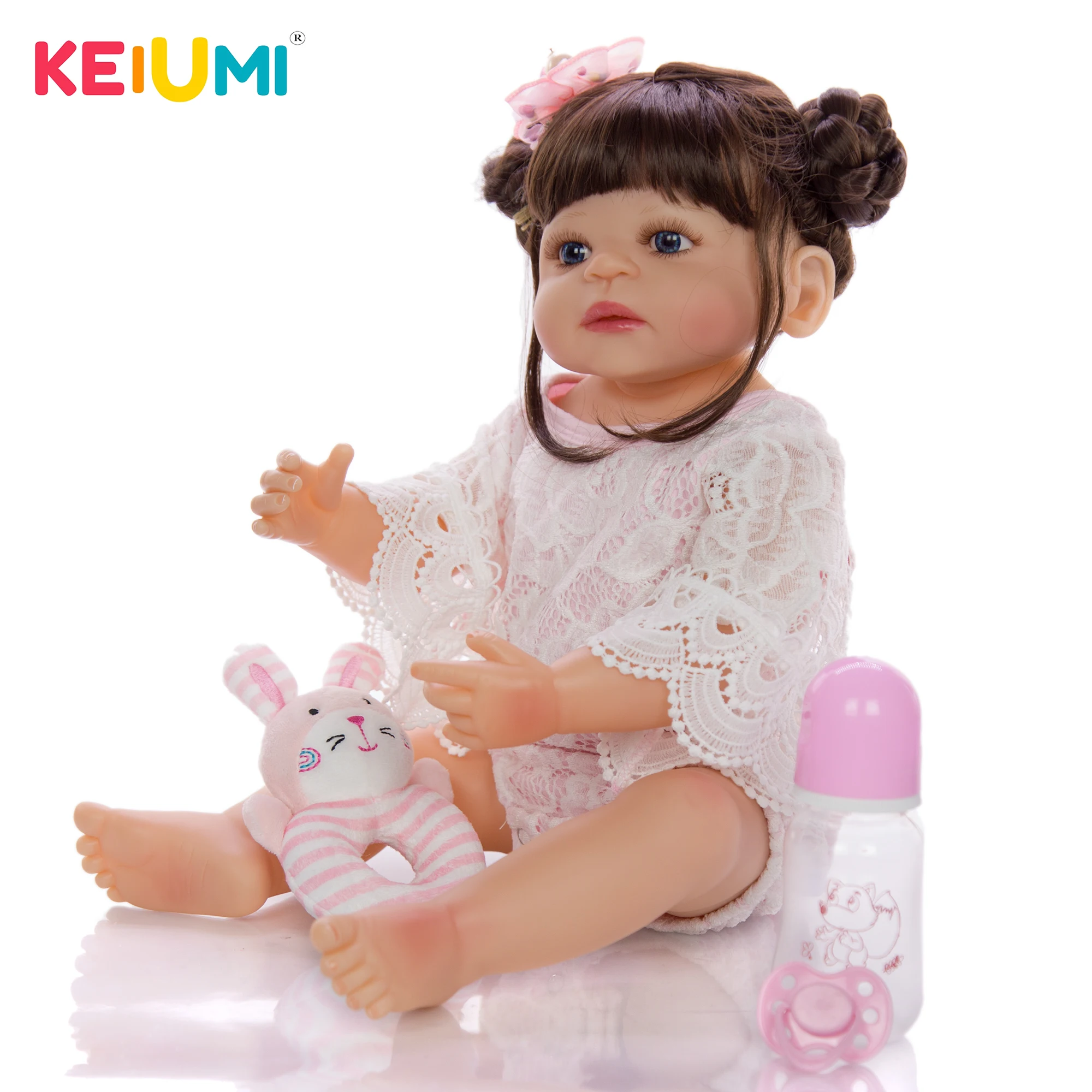 

2019 New Design Reborn Baby Doll 22‘’ 55 cm Full Silicone Baby Lifelike Newborn Bebe Toy Toddler Birthday Present Kids Playmate