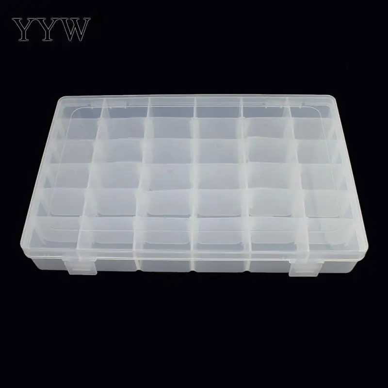 36 ячеек пластик Прямоугольник прозрачный контейнер для ювелирных бус держатель бусин коробка для хранения ювелирных изделий Дисплей Дело